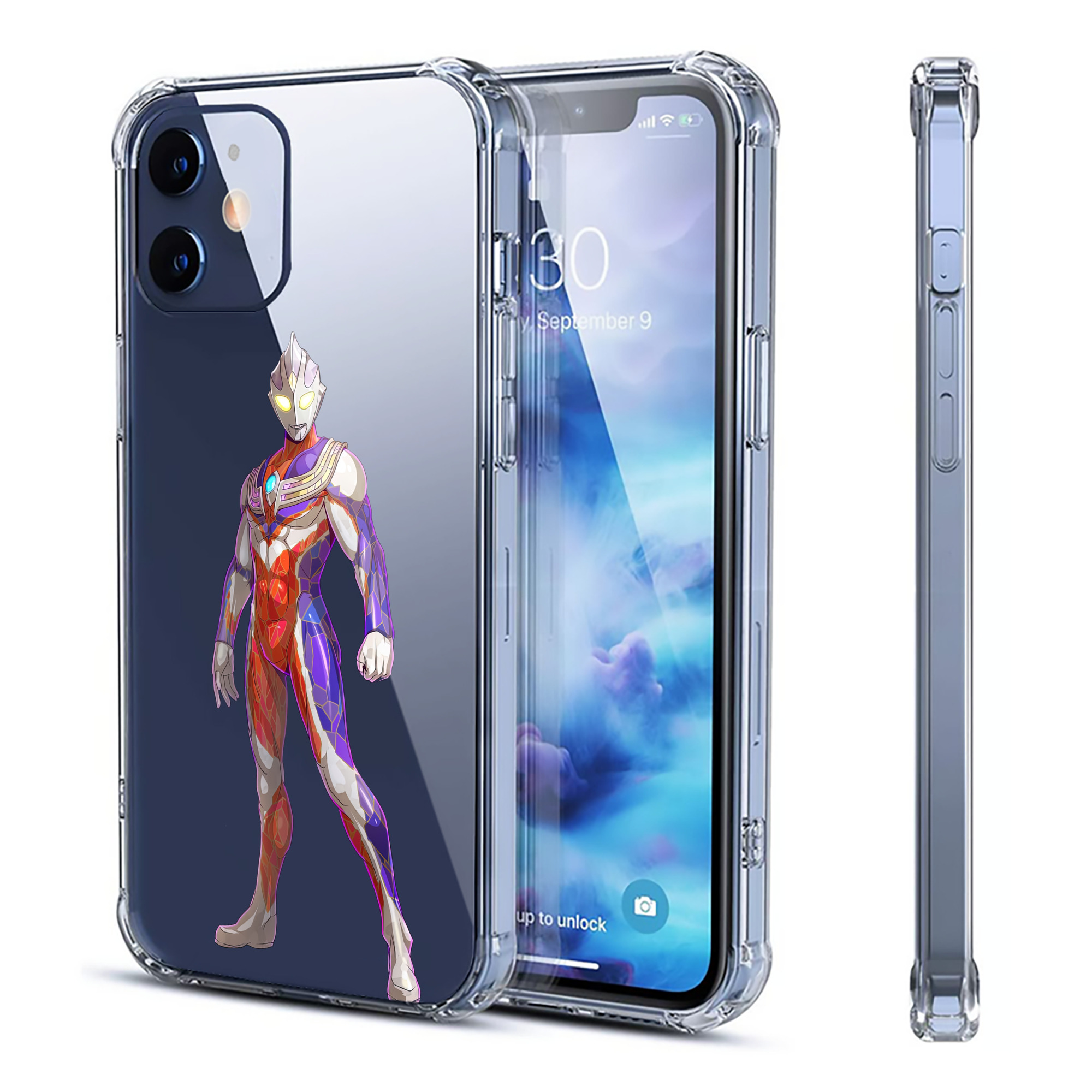 （画像用） ウルトラマン Ultraman 【iPhone 12シリーズ対応】透明スマホケース（クリアソフトケース）